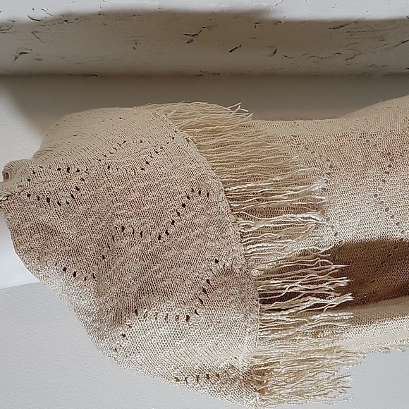 Cupio Open Front Cardigan Sweater Fringe Tassel Longsleeve Lapel Collar Casual M - Picture 10 of 14